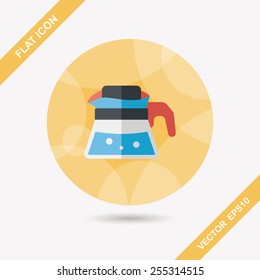 coffee kettle flat icon with long shadow,eps10