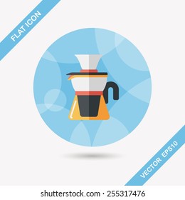 coffee kettle flat icon with long shadow,eps10