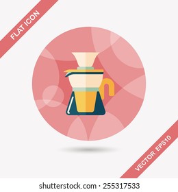 coffee kettle flat icon with long shadow,eps10