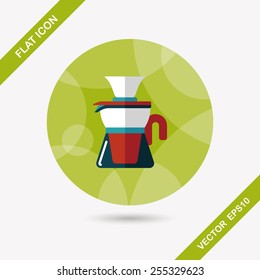 coffee kettle flat icon with long shadow,eps10