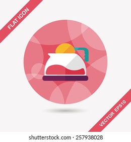 coffee kettle flat icon with long shadow,eps10