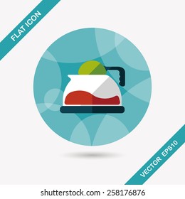 coffee kettle flat icon with long shadow,eps10