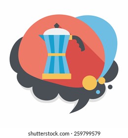 coffee kettle flat icon with long shadow,eps10