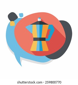 coffee kettle flat icon with long shadow,eps10