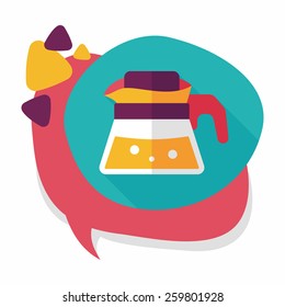 coffee kettle flat icon with long shadow,eps10