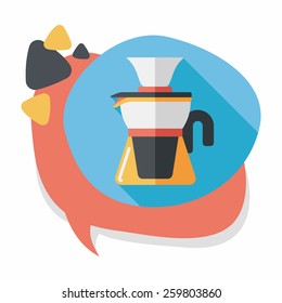 coffee kettle flat icon with long shadow,eps10