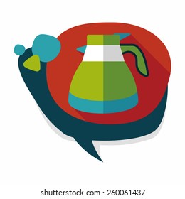 coffee kettle flat icon with long shadow,eps10