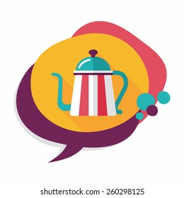 coffee kettle flat icon with long shadow,eps10