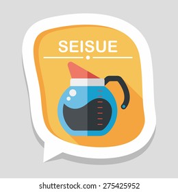 coffee kettle flat icon with long shadow,eps10