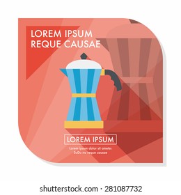 coffee kettle flat icon with long shadow,eps10