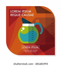 coffee kettle flat icon with long shadow,eps10
