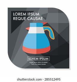 coffee kettle flat icon with long shadow,eps10