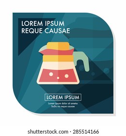 coffee kettle flat icon with long shadow,eps10