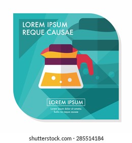 coffee kettle flat icon with long shadow,eps10
