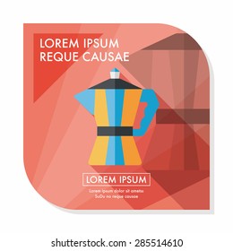 coffee kettle flat icon with long shadow,eps10