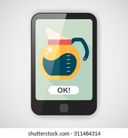coffee kettle flat icon with long shadow,eps10