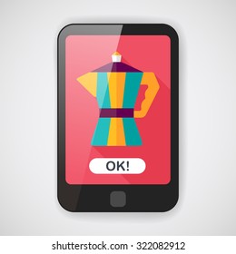 coffee kettle flat icon with long shadow,eps10