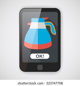 coffee kettle flat icon with long shadow,eps10