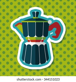 coffee kettle flat icon with long shadow,eps10