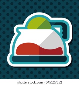 coffee kettle flat icon with long shadow,eps10