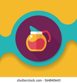 coffee kettle flat icon with long shadow,eps10