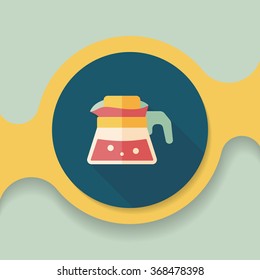 coffee kettle flat icon with long shadow,eps10