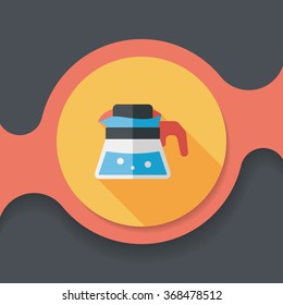 coffee kettle flat icon with long shadow,eps10