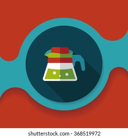coffee kettle flat icon with long shadow,eps10