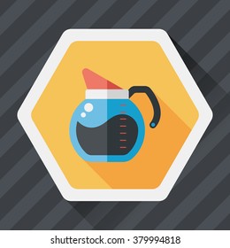 coffee kettle flat icon with long shadow,eps10