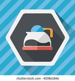 coffee kettle flat icon with long shadow,eps10