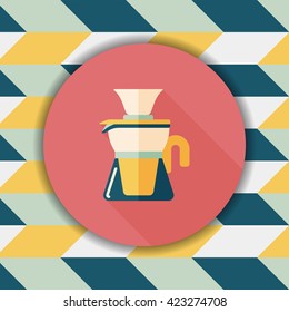 coffee kettle flat icon with long shadow,eps10
