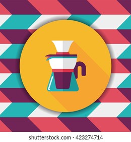 coffee kettle flat icon with long shadow,eps10