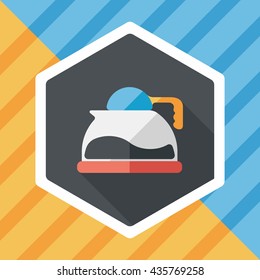 coffee kettle flat icon with long shadow,eps10