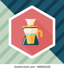 coffee kettle flat icon with long shadow,eps10