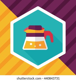 coffee kettle flat icon with long shadow,eps10
