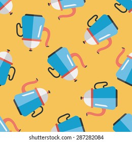 coffee kettle flat icon,eps10 seamless pattern background