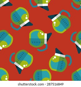 coffee kettle flat icon,eps10 seamless pattern background