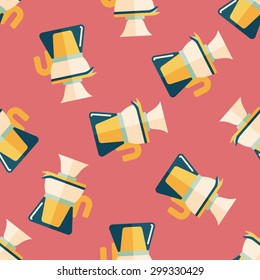 coffee kettle flat icon,eps10 seamless pattern background