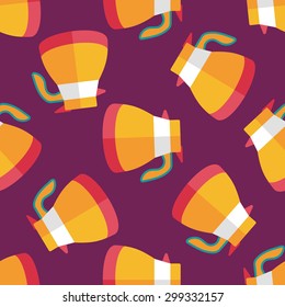coffee kettle flat icon,eps10 seamless pattern background