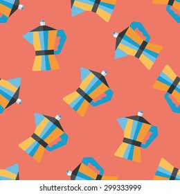 coffee kettle flat icon,eps10 seamless pattern background