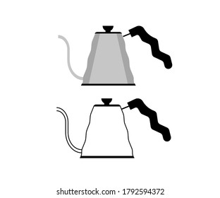 coffee kettle illustration - Coffee drip kettle isolated on white background