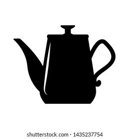 Coffee kettle illustration isolated on white. Design element for logo, label, sign, poster, flyer. Vector illustration