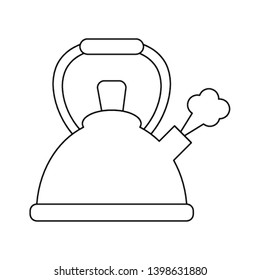 Coffee kettle kitchen utensil in black and white