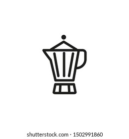 Coffee kettle line icon. Kettle of Coffee drink beverage concept. Vector illustration can be used for topics like cafe cuisine, and catering