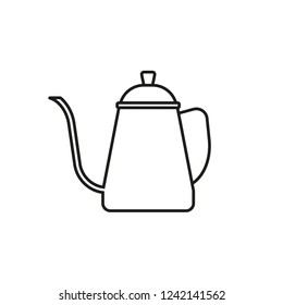 Coffee kettle line icon. Vector illustration.