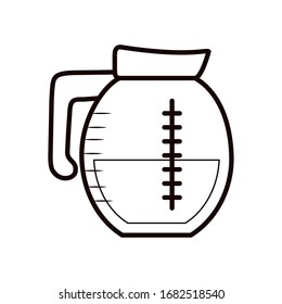 Coffee línea estilo ícono diseño de la bebida del tiempo desayuno bebida bebida bebida bebidas de la mañana aroma de la tienda y tema de la cafeína Vector ilustración