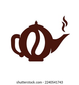 Coffee Kettle logo design icon template.  Coffee pot design vector.