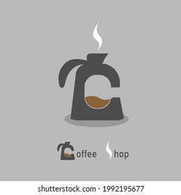 letra en forma de vector del logotipo del tomate de café c