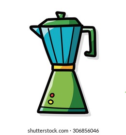 coffee kettle maker color doodle