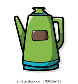 coffee kettle maker color doodle